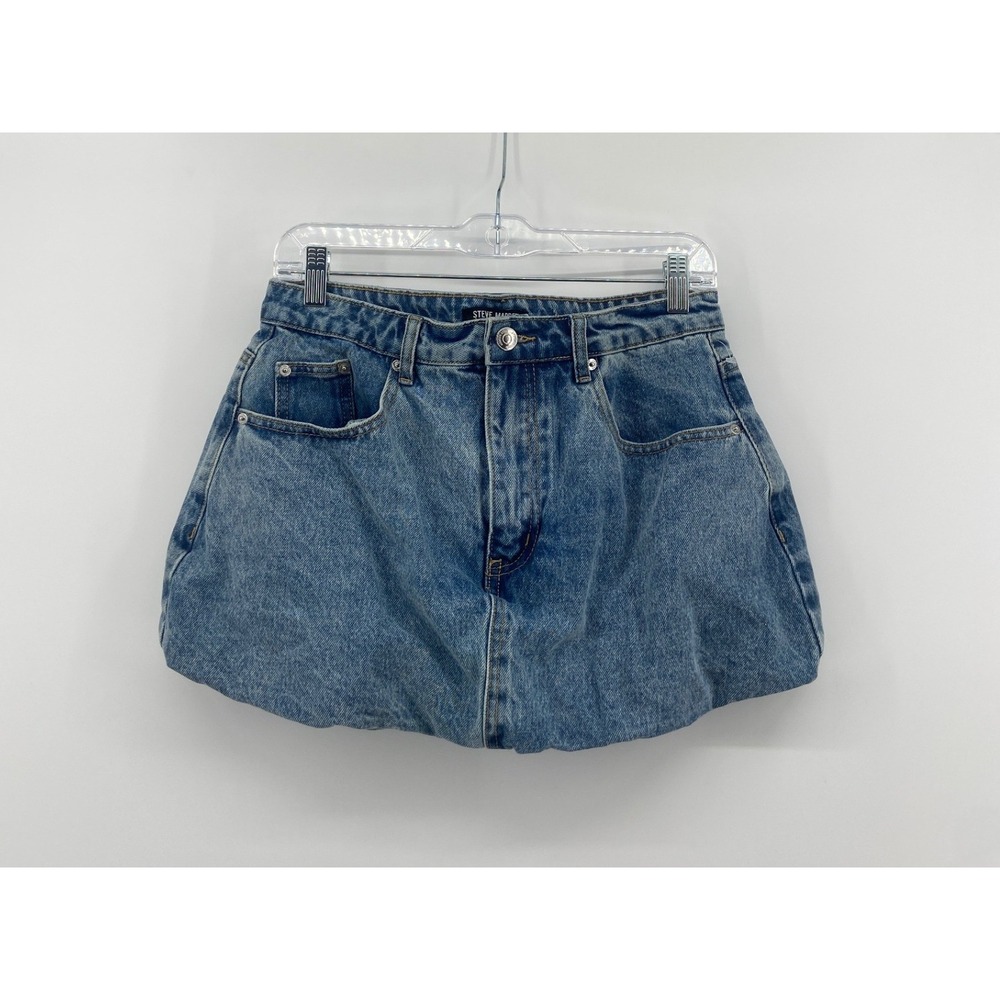 Steve Madden French Blue Denim Bubble Mini Skirt MP109284 Size 28 NWT